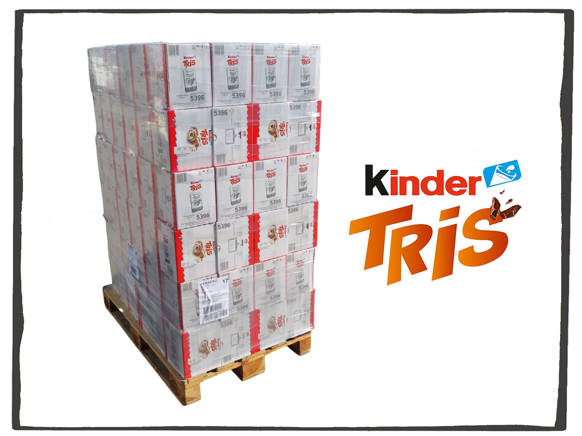 Ferrero Kinder Tris 5er Pack 14 x 100g   - EPAL mit 144 Umkartons  (2016 x 100g)