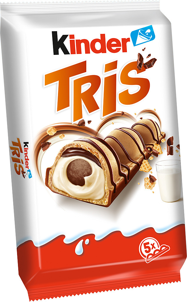 Ferrero Kinder Tris 5er Pack 14 x 100g   - EPAL mit 144 Umkartons  (2016 x 100g)
