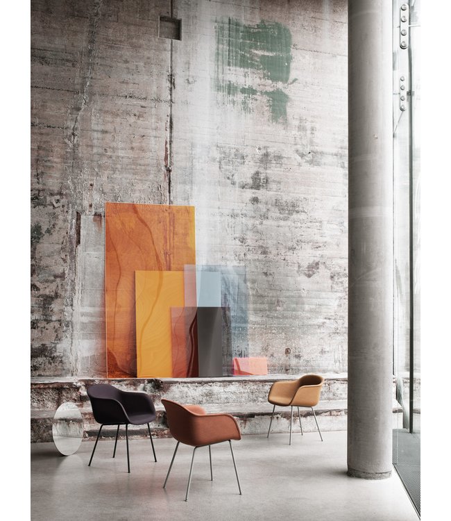 Fiber Armchair Upholstered - Tube base