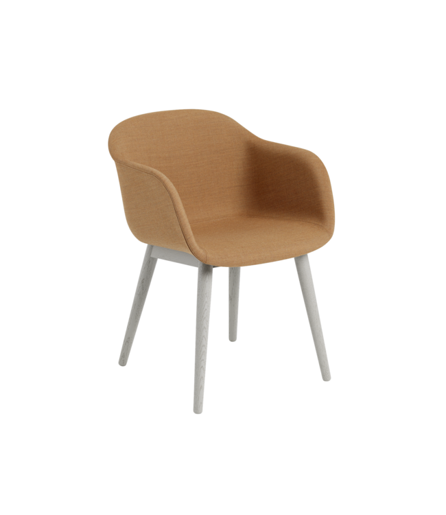 Fiber Armchair Upholstered - Wood base
