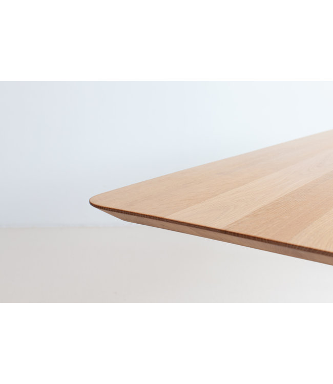 Eiken eetkamertafel - Plat ovaal