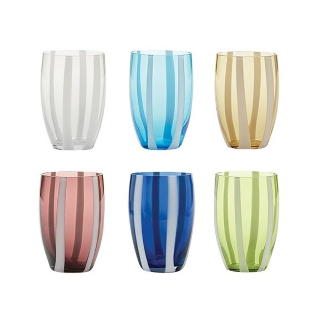 Zafferano Gessato glas - set van 6  kleuren