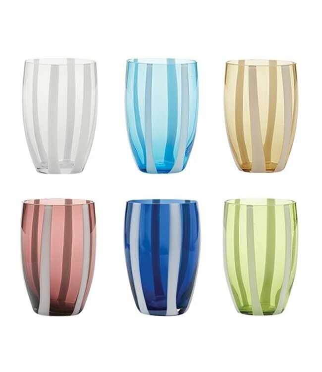 Zafferano Gessato glas - set van 6  kleuren