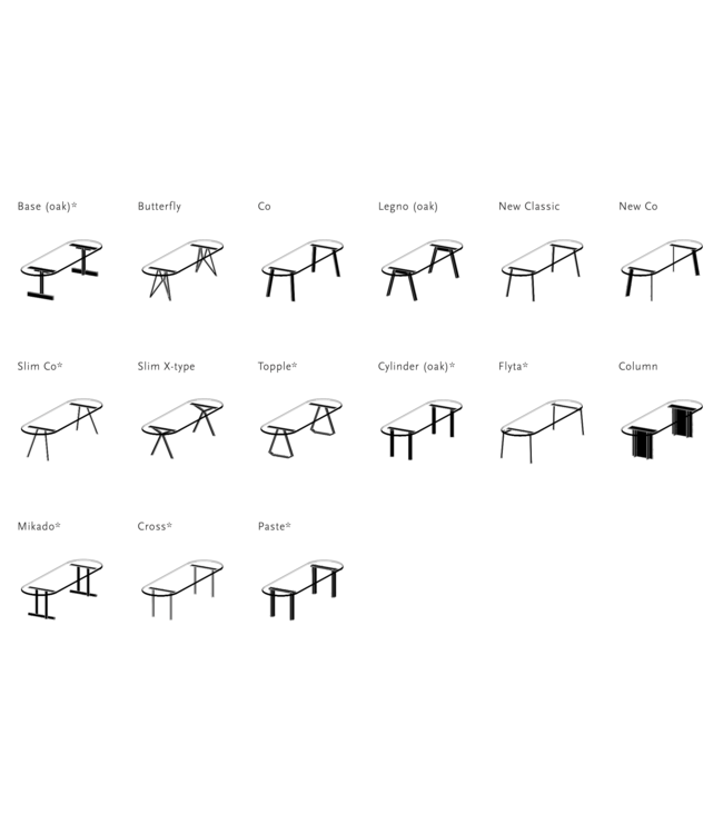 Eetkamertafel plat ovaal - HPL