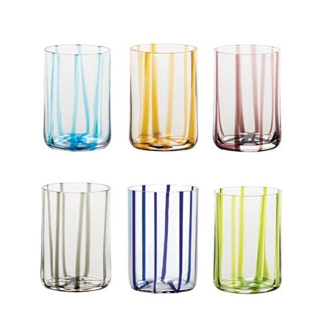 Zafferano Tirache glas - set van 6  kleuren