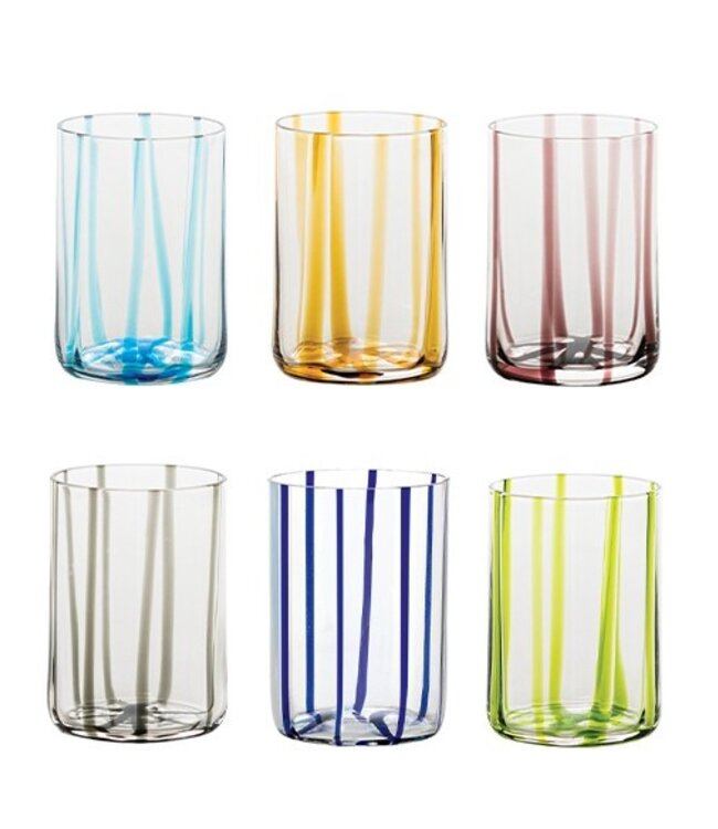 Zafferano Tirache glas - set van 6  kleuren