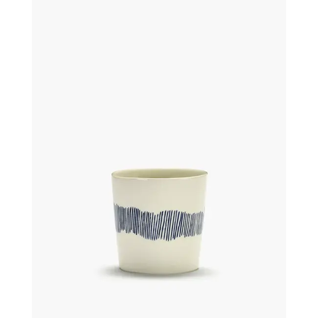 Serax Koffietas Witte/blauw streep - set van 4