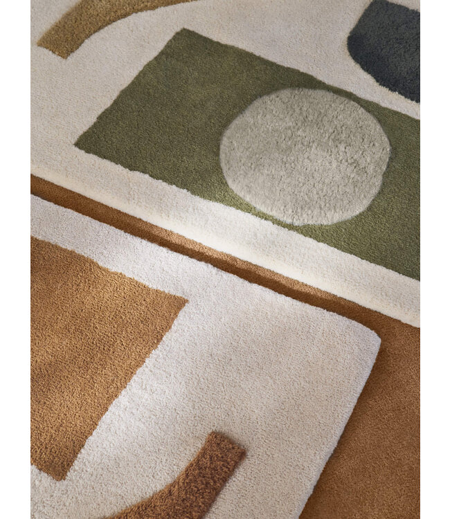 Bloco Tufted Rug - Green/Off-white
