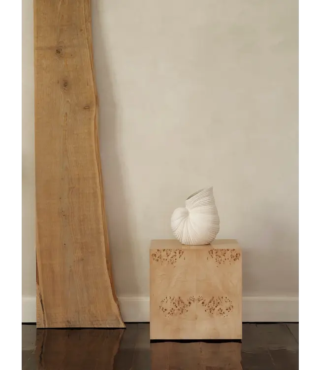 Burl Cube Side Table