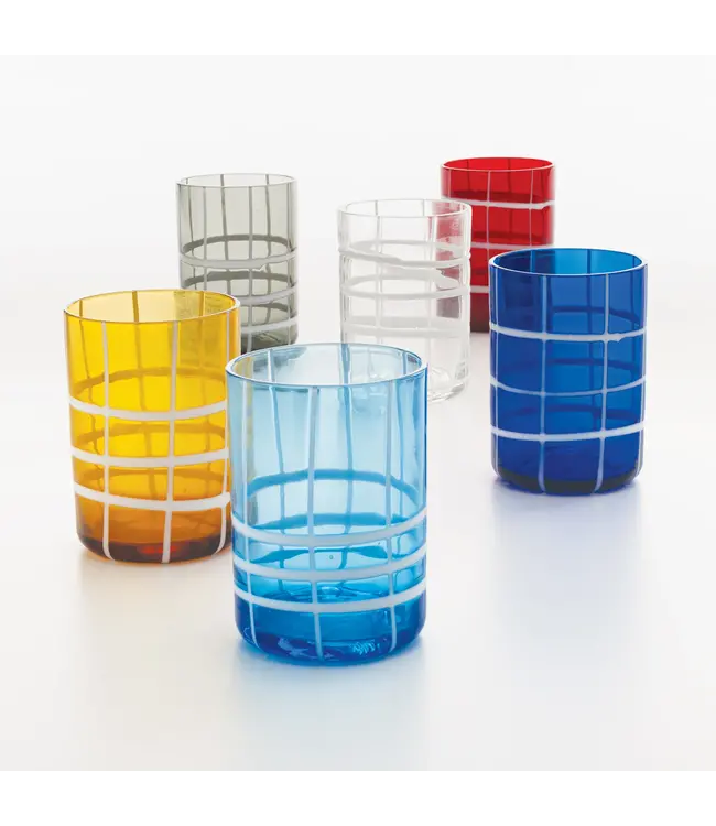 Twiddle glazen - set van 6 - Blue