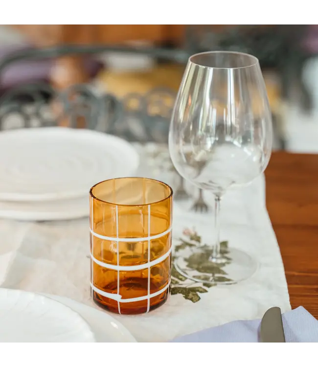 Twiddle glazen - set van 6 - Amber