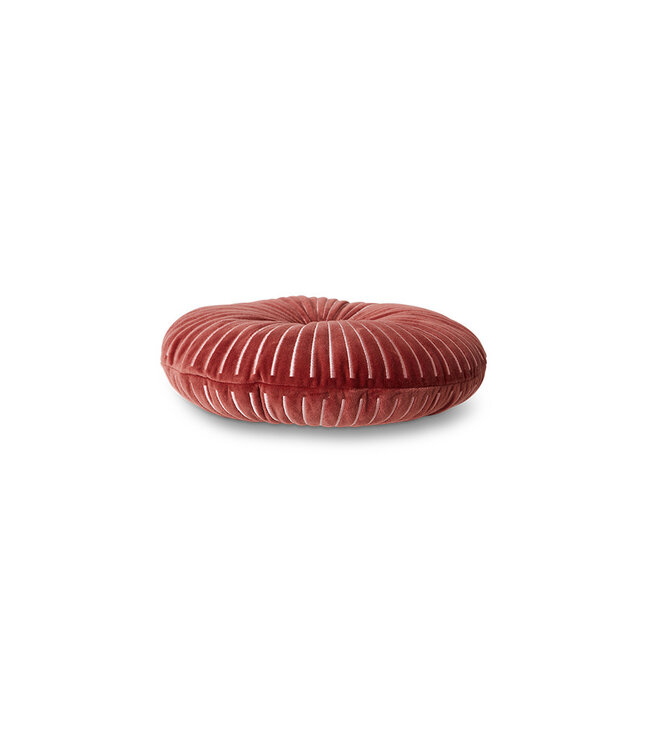 Round ripple cushion burgundy