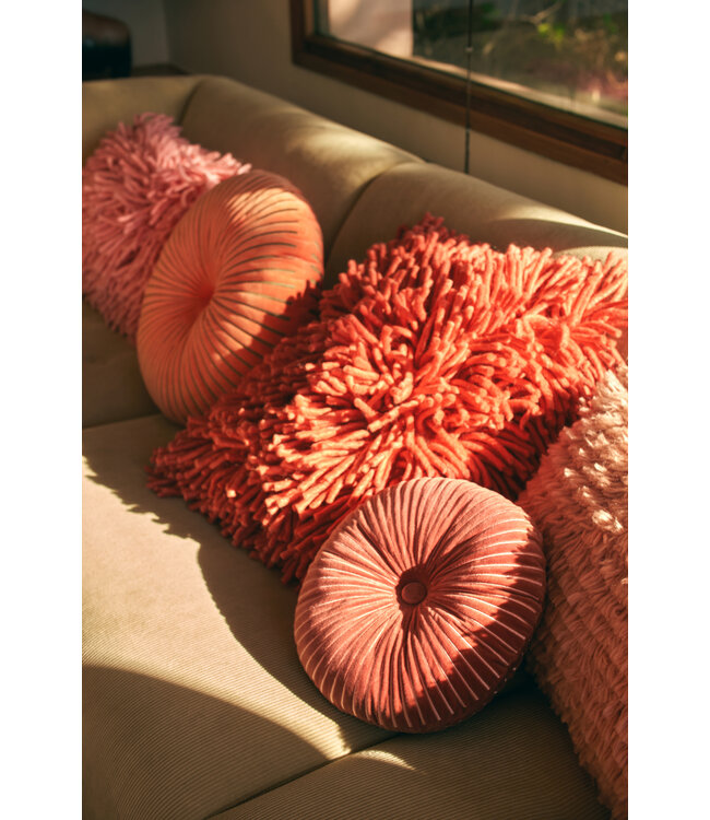 Round ripple cushion burgundy