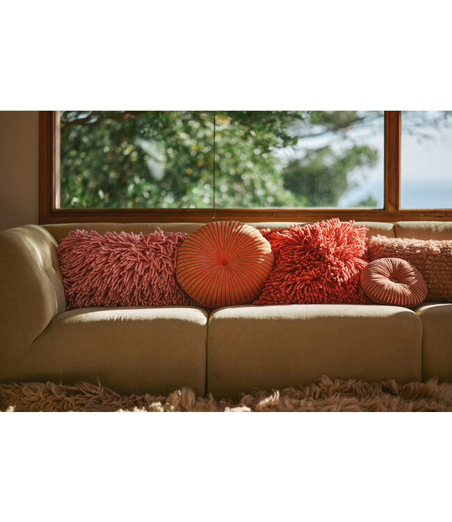 Round ripple cushion burgundy