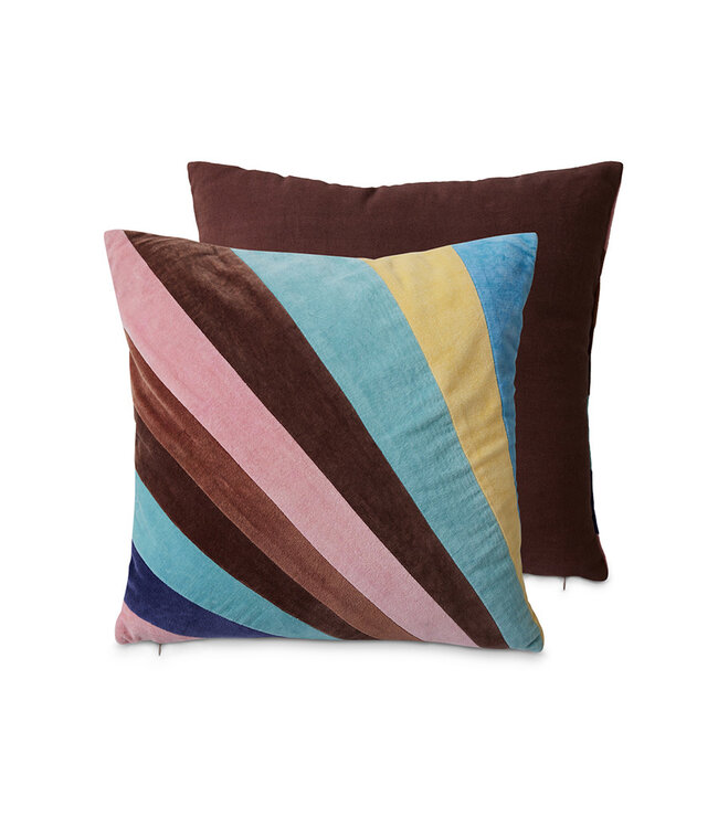 HK Living  Striped velvet kussen - Eventide
