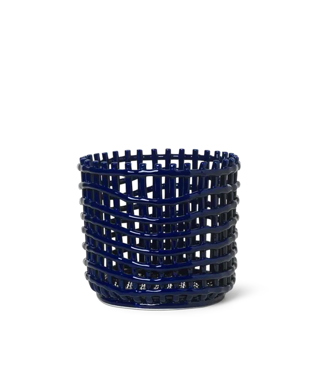 Ferm Living Ceramic Basket - Large - Blue