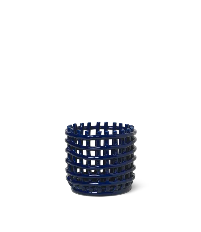 Ferm Living Ceramic Basket - Small - Blue