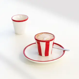 Zafferano Righe espressotas met onderbord