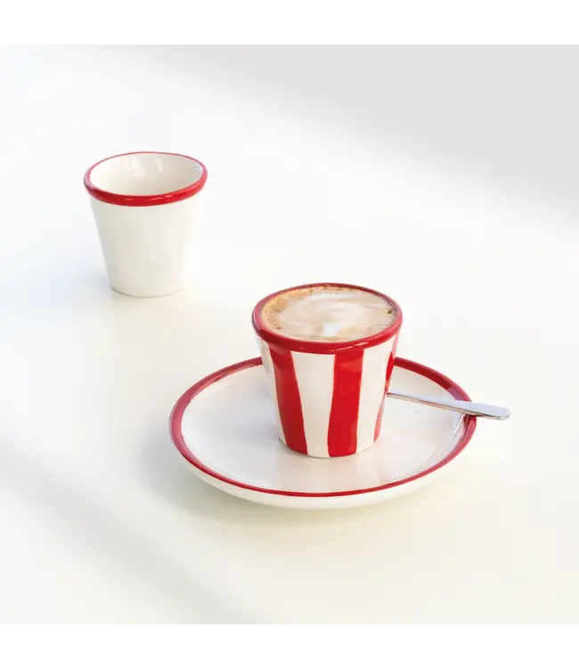 Zafferano Righe espressotas met onderbord