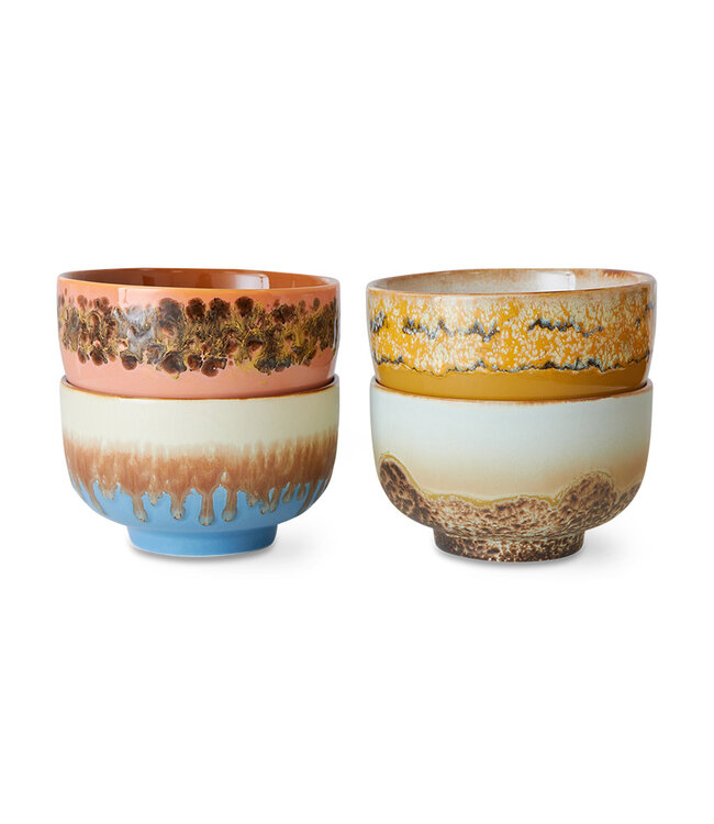 HK Living  Noodle bowls Seabreeze - set van 4