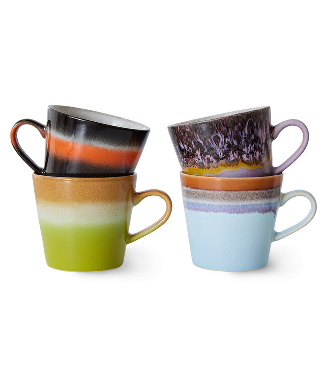 HK Living  Cappuccino mugs Solid - set van 4