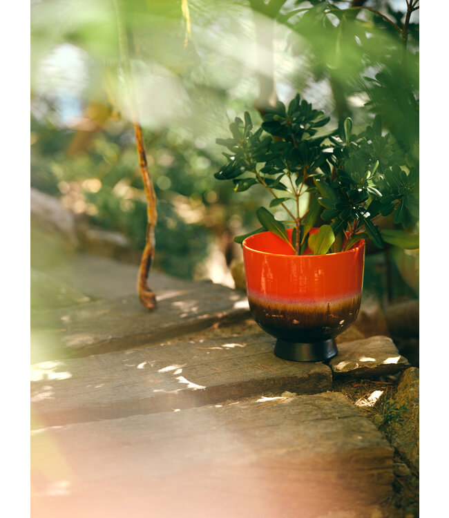 Retro bloempot - Cherry red