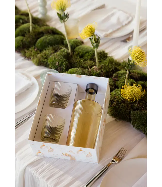 Gift set - Paveau fles en 2 Ribbed glazen