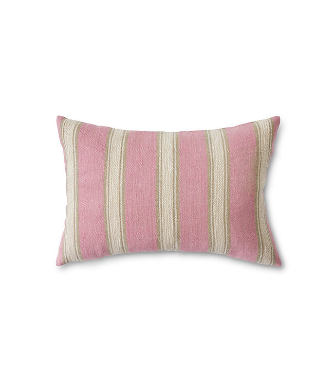 Woven striped kussen - blush
