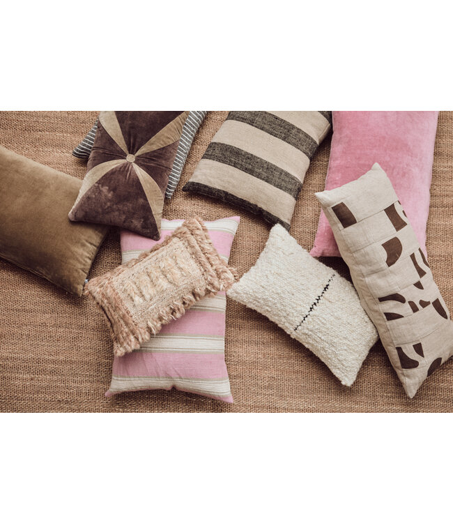 Woven striped kussen - blush