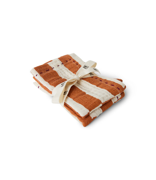 Servetten Striped Tangerine - set van 2