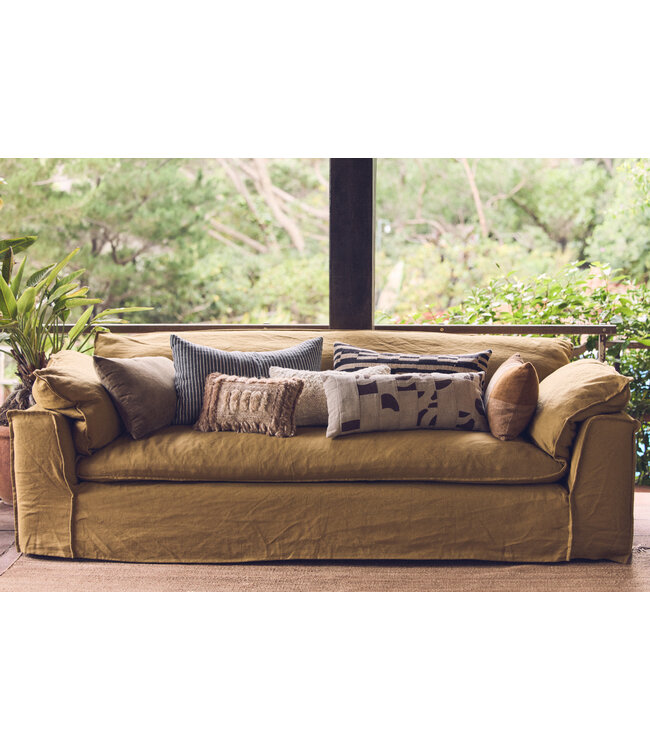 Natural patched kussen