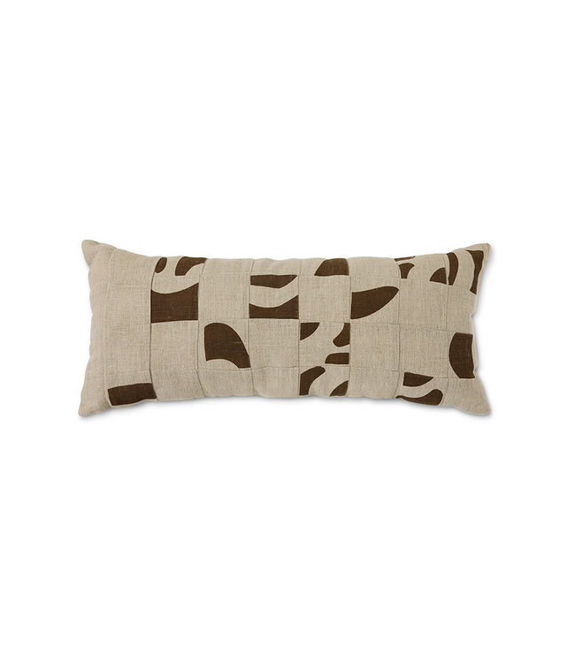 Natural patched kussen