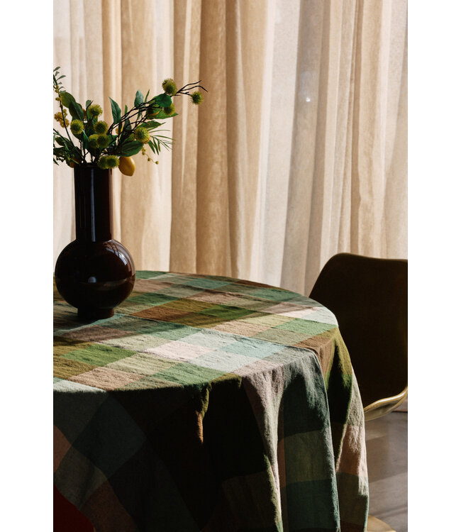 Vida tafellaken -  mint/olive - 140x220cm