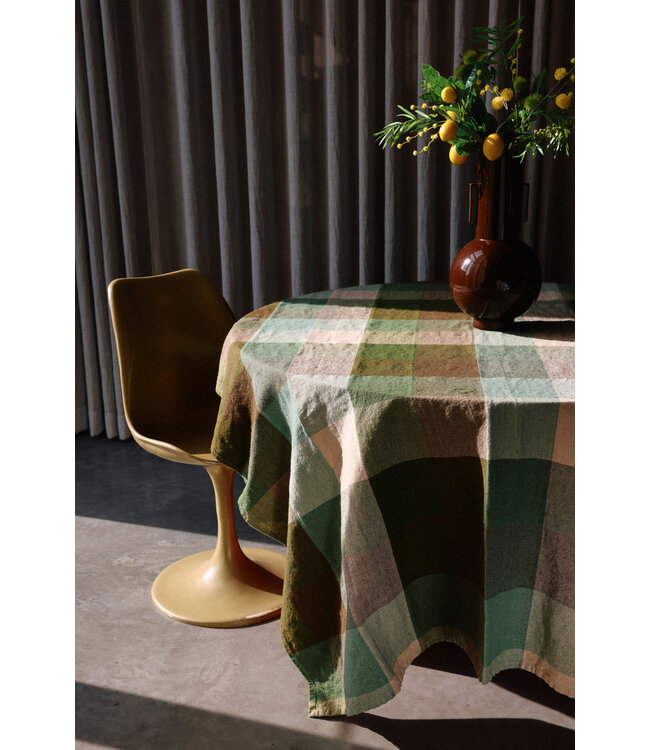 Vida tafellaken -  mint/olive - 140x220cm