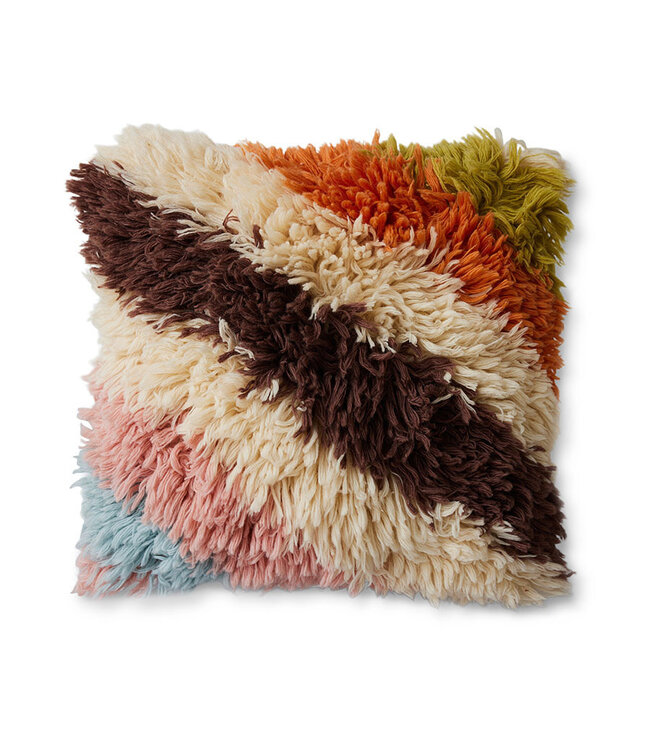 HK Living  Fluffy striped kussen