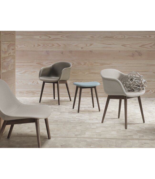 Fiber Armchair Upholstered - Wood base