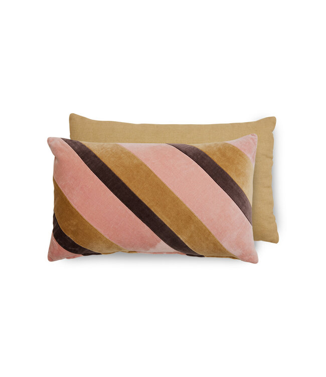 HK Living  Striped velvet kussen - Sunkissed