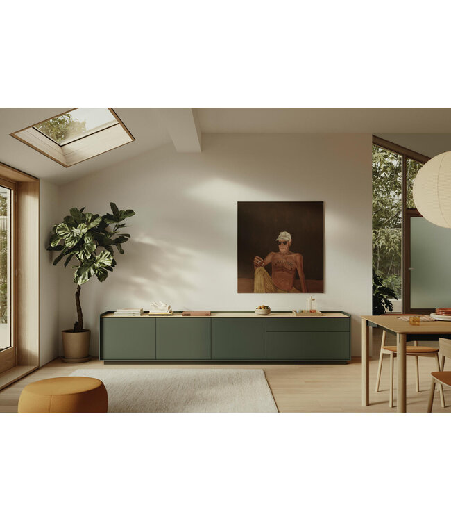 Aura Open Frame TV Dressoir in Moss Green
