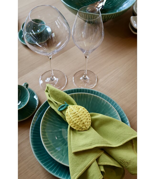 Set van citroen raffia servetringen