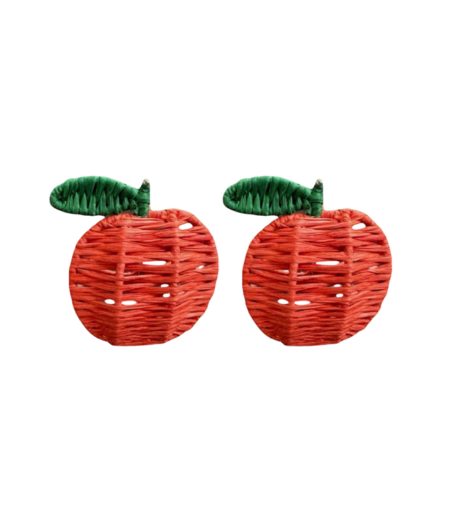 Set van appel raffia servetringen