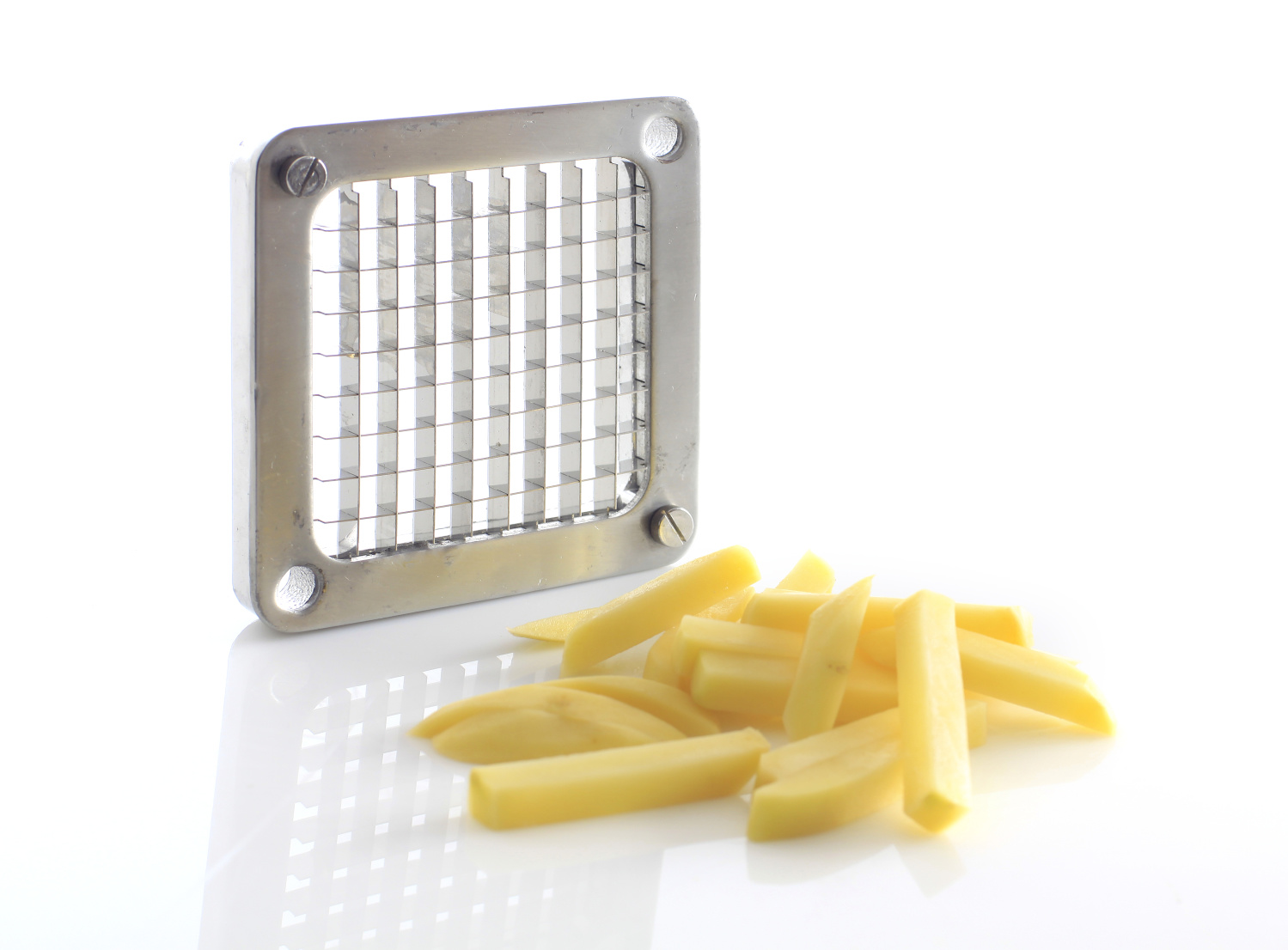 Hendi Fritessnijder - Professionele Patatsnijder Aluminium - Incl. 4 RVS Messen
