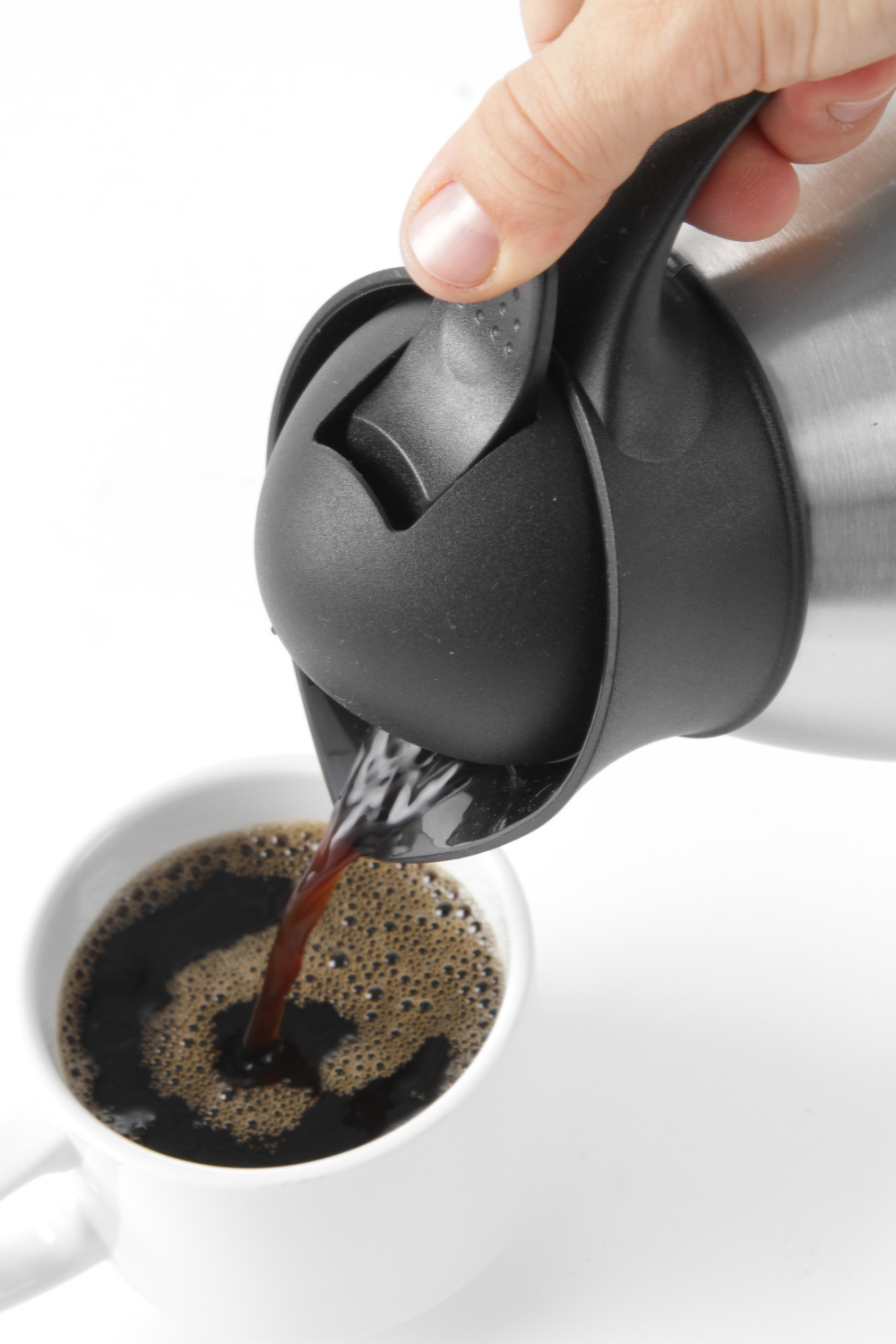 Hendi Thermoskan 2 Liter - Isoleerkan Met Drukknop - Zwart - Ø14,5x(H)26cm