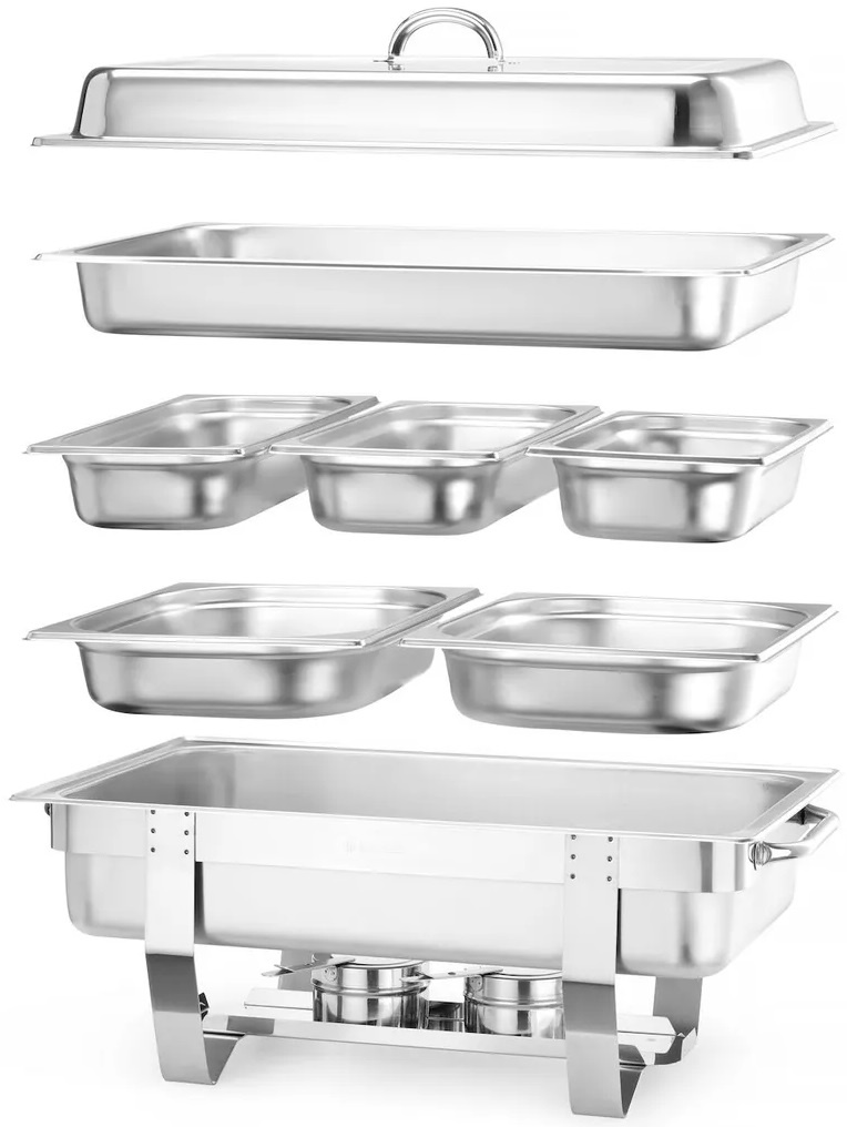 Hendi Chafing Dish Fiora - GN 1/1 - 9 Liter - Incl. 6 GN Bakken - 58,5x38,5x(H)31,5cm