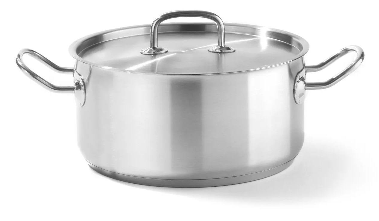 Hendi Kookpan met Deksel - Kitchen Line - Laag Model - 4,9 Liter - Ø24x(H)11cm