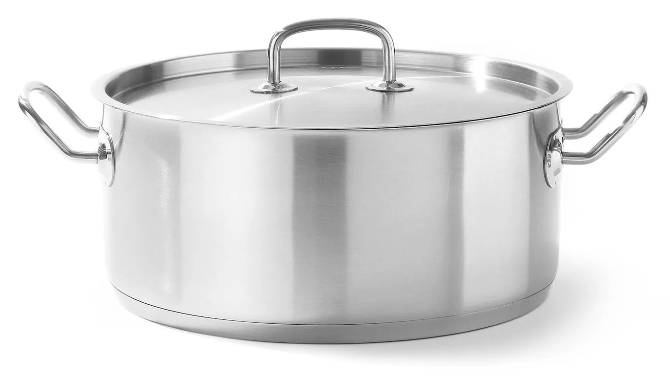 Hendi Kookpan met Deksel - Kitchen Line - Laag Model - 7,3 Liter - Ø28x(H)12cm