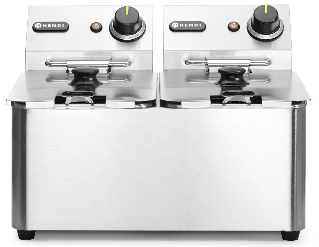Hendi Friteuse 2 x 4 Liter - Kitchen Line - 230V / 2x 3kW - 21,7x38x(H)30cm