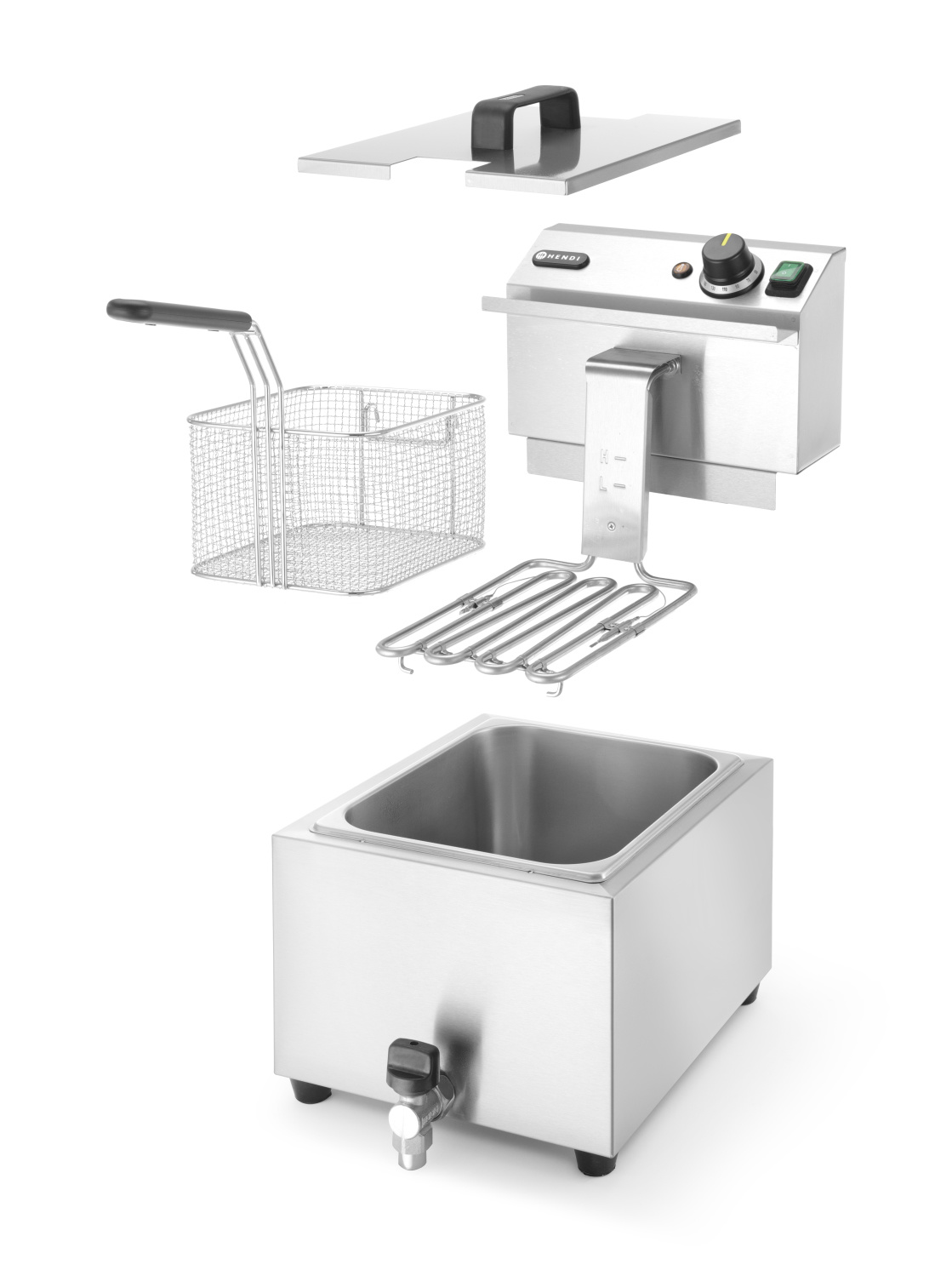 Hendi Friteuse 8 Liter - Profi Line - met Aftapkraan - 230V / 3,5kW - 30,5x51,5x(H)35cm