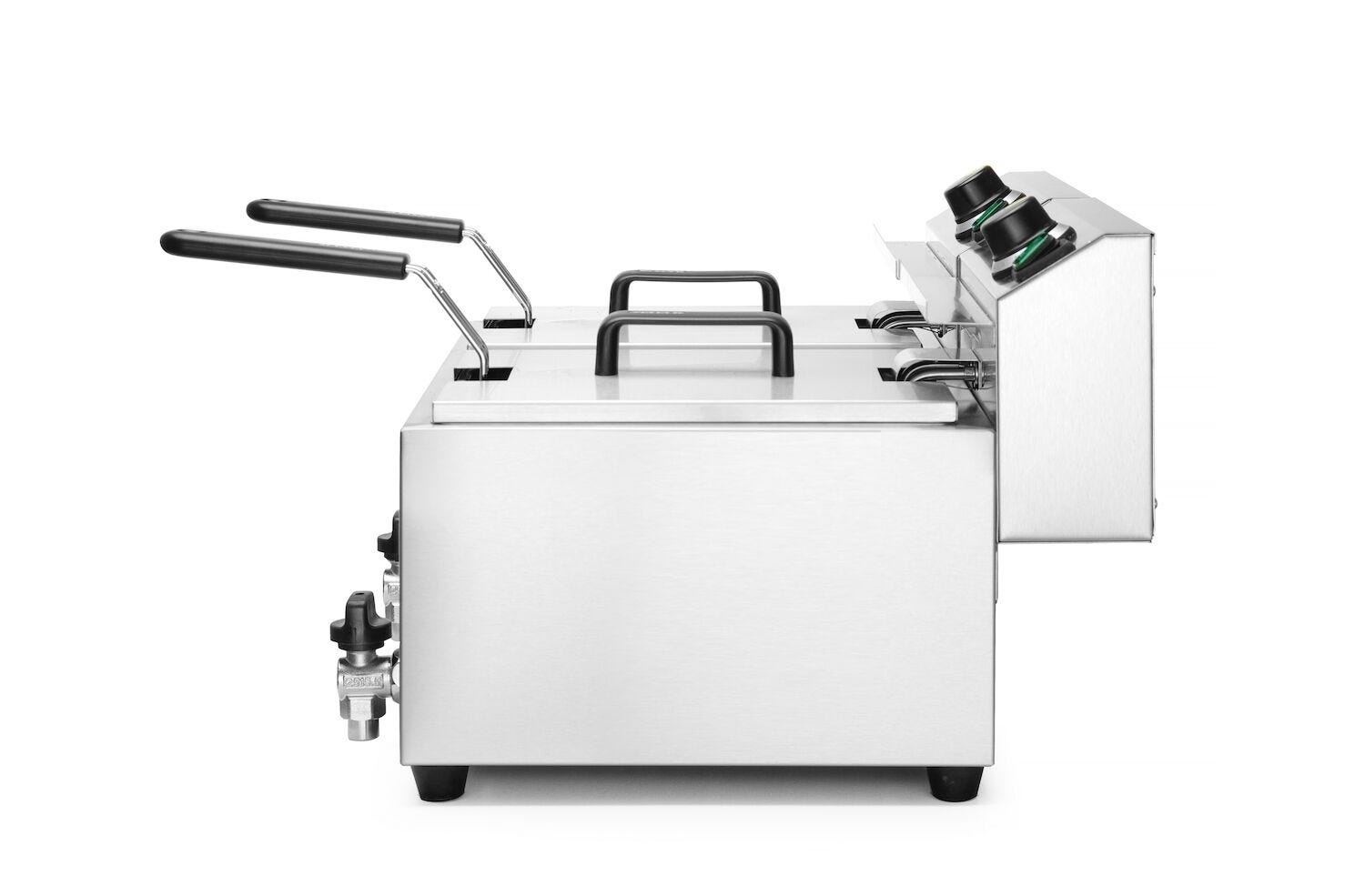 Hendi Friteuse 2 x 8 Liter - Profi Line - met Aftapkraan - 230V / 2x 3,5kW - 60,5x51,5x(H)35cm