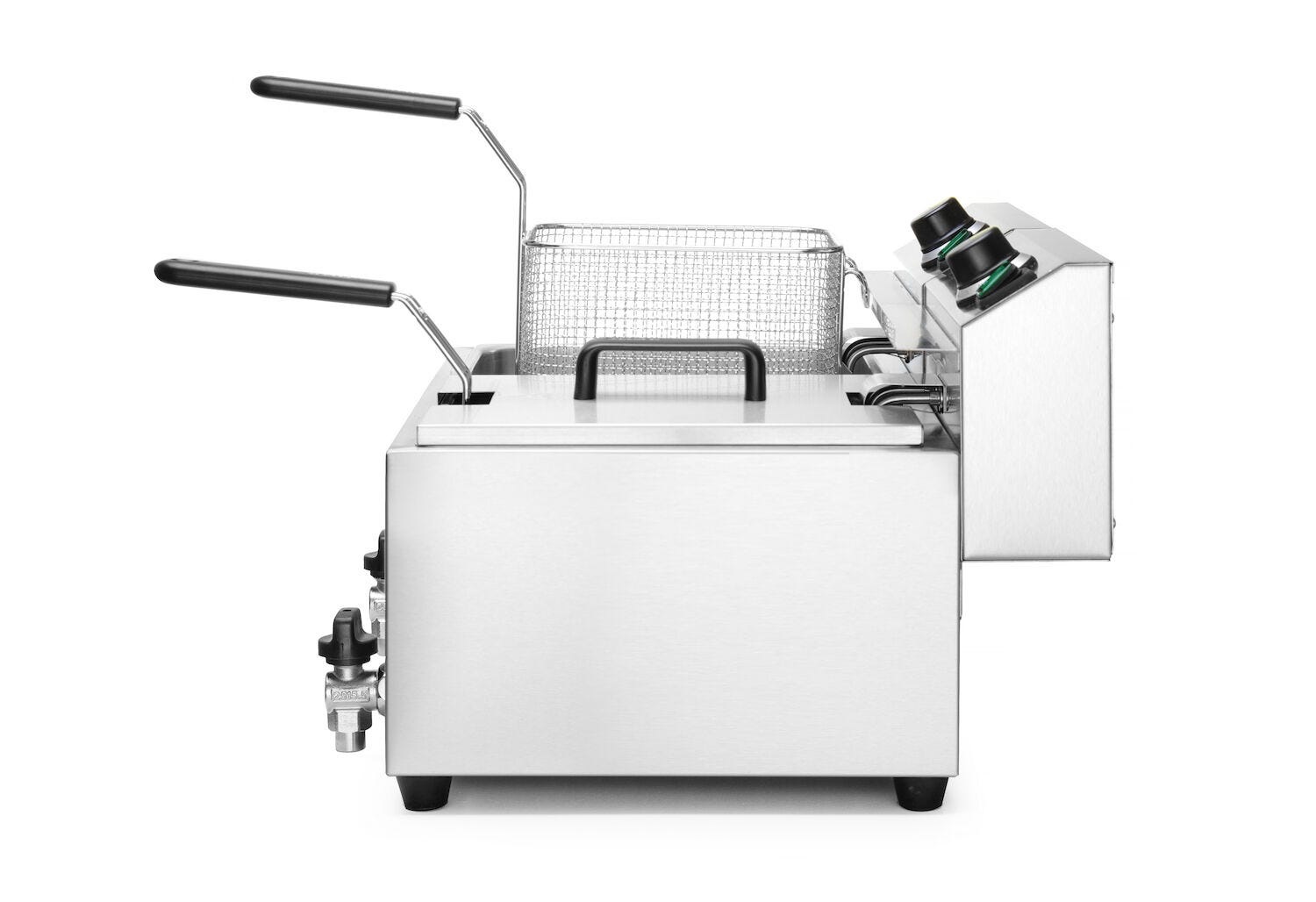 Hendi Friteuse 2 x 8 Liter - Profi Line - met Aftapkraan - 230V / 2x 3,5kW - 60,5x51,5x(H)35cm