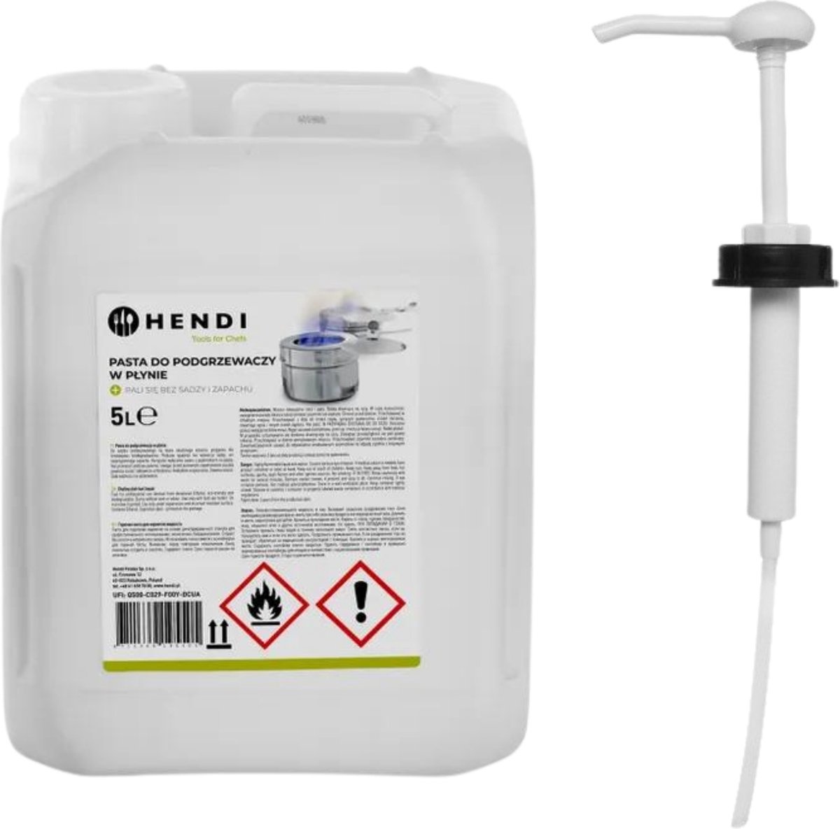 Hendi Brandpasta voor Chafing Dish - Brandgel Jerrycan + Brandpasta Dispenser - 5 Liter